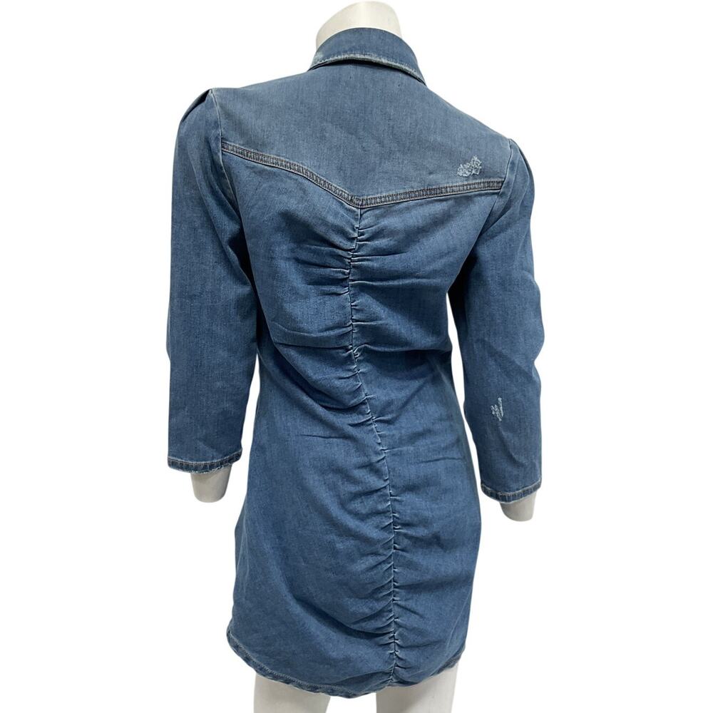 Retrofete Ruched Bailey Gigi Dress Size L - Picture 3 of 5